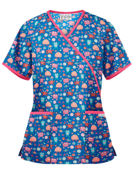 Blusa Estampada Azul Muñequitos