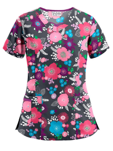 Blusa Estampada Gris Floral