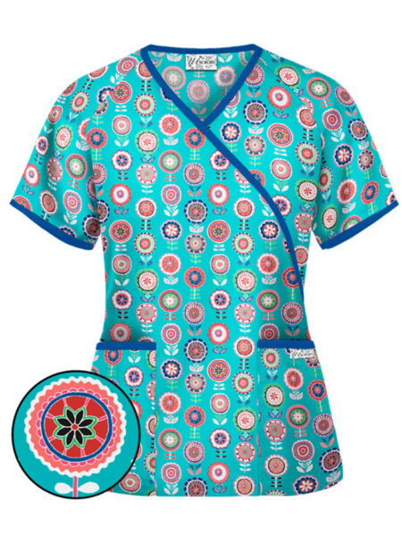 Blusa Estampada Turquesa Flores